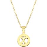 Lucardi - Dames Ketting - Goudkleurig - Staal - 47 cm