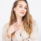 Lucardi - Dames Ketting - V - Staal - Goudkleurig - 47 cm