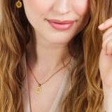 Lucardi Dames Ketting - U - Staal - Goudkleurig - 47 cm