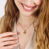 Lucardi - Ketting met Letter - Goudkleurig - Staal - 47 cm