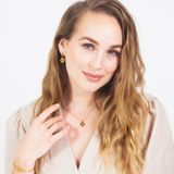 Lucardi - Ketting met Letter - Goudkleurig - Staal - 47 cm