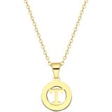 Lucardi - Ketting met Letter - Goudkleurig - Staal - 47 cm