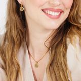 Lucardi - Dames Ketting - Staal - Goudkleurig - 47 cm