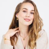 Lucardi - Dames Ketting - Staal - Goudkleurig - 47 cm