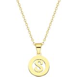 Lucardi - Dames Ketting - Staal - Goudkleurig - 47 cm