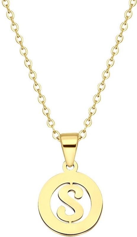 Lucardi - Dames Ketting - Staal - Goudkleurig - 47 cm