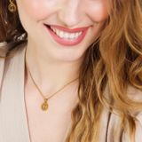 Lucardi - Ketting met Letter - I - Staal - Goudkleurig - 47 cm