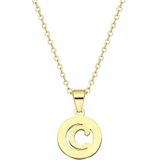 Lucardi - Dames Ketting - Staal - Goudkleurig - 47 cm