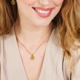 Lucardi - Dames Ketting - Staal - Goudkleurig - 47 cm