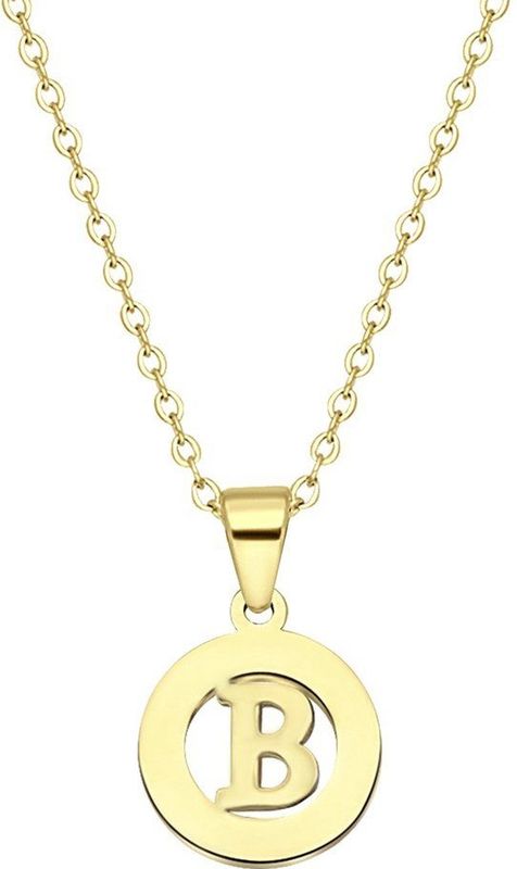 Lucardi - Dames Ketting - Staal - Goudkleurig - 47 cm