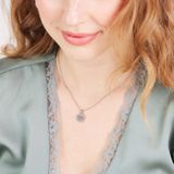 Lucardi - Ketting met Letter - E - Zilverkleurig - Staal - 47 cm