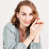 Lucardi - Ketting met Letter - E - Zilverkleurig - Staal - 47 cm