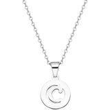 Stalen ketting met letter - C
