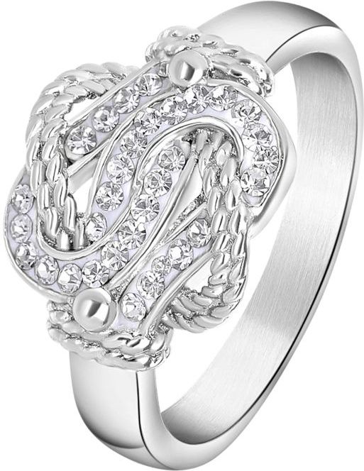 Lucardi Damesring Surinaamse Matte Klopper - Ring - Zilverkleurig - Staal - Kristal