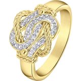 Lucardi Dames Ring Surinaamse Mattenklopper - Staal - Goudkleurig