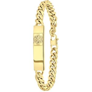 Stalen goldplated herenplaatarmband