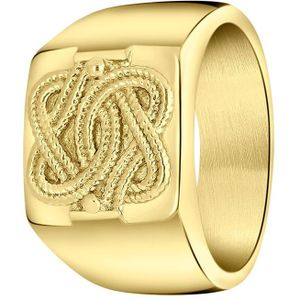 Gerecycleerd stalen goldplated ring surinaamse mattenklopper