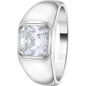Lucardi - Silberner Herren-Siegelring mit Zirkonia Herrenschmuck 1 ct (95.99 € / 1 ct)