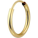 Lucardi Heren 14 Karaat geelgouden mannen oorbel 13,5mm - Oorbellen - 14 Karaat Goud - Geelgoud