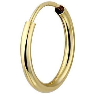 Lucardi Heren 14 Karaat geelgouden mannen oorbel 13,5mm - Oorbellen - 14 Karaat Goud - Geelgoud
