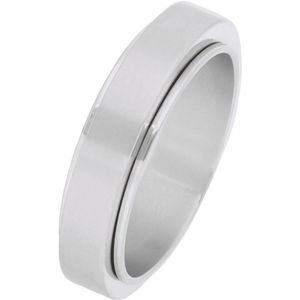 Lucardi Unisex Gerecycled stalen anxiety ring - Ring - Staal - Zilverkleurig - 21 / 66 mm