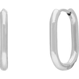 Lucardi - Ovale Oorringen - Oorbellen - Zilverkleurig - Staal