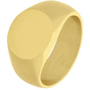 Gerecycled stalen goldplated zegelring rond