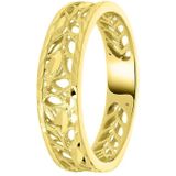 Lucardi - Opengewerkte Bladeren - Ring - Goudkleurig - 9 Karaat