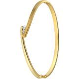 Lucardi - Dames Armband - Goudkleurig - Echt Zilver - Zirkonia