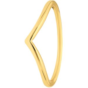 Zilveren goldplated ring V-vorm rhodiumplated