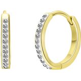 Lucardi - Oorbellen - Goudkleurig - 925 Zilver - Goldplated Kristal