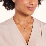 Lucardi - Gerecycled Stalen Goldplated Oorknoppen - Goudkleurig - Kristal