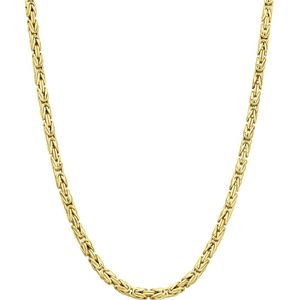 Gerecycleerd zilveren goldplated collier koningsschakel.