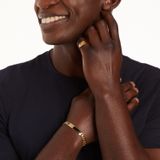 Lucardi - Bicolor Goldplated Heren Zegelring - Ring - 925 Zilver - Goudkleurig