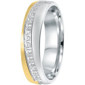 Zilveren goldplated vriendschapsring Cordoba met zirkonia voor dames