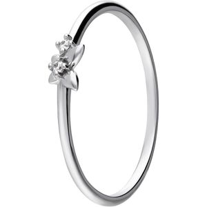 Lucardi Dames Zilveren ring vlinder zirkonia - Oorbellen - 925 Zilver - Zilverkleurig