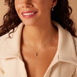 Lucardi - Dames Zilveren goldplated sieradenset ketting en oorringen zirkonia - Cadeau voor vrouwen Set - 925 Zilver - Goudkleurig