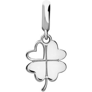 Lucardi - Dames Zilveren bedel klaver - Hanger - 925 Zilver - Zilverkleurig