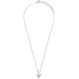 Lucardi - Kinder Stalen Ketting met Hanger Dino - Ketting - Zilverkleurig - Staal