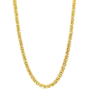 Lucardi Kinder Stalen goldplated ketting met koningsschakel Ketting Staal Goud