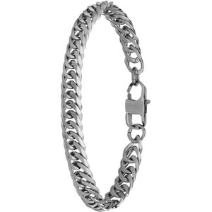 Stalen armband met gourmetschakel mat
