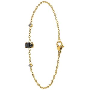 Stalen goldplated armband vintage zwart