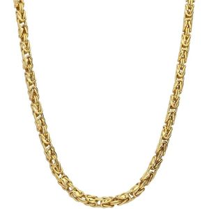 Zilveren goldplated herenketting koningsschakel