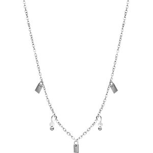 LuLu Jewels stalen ketting met maansteen voor dames