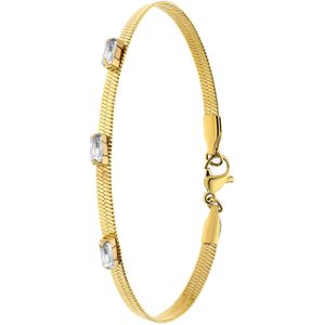 Stalen goldplated fantasiearmband voor dames