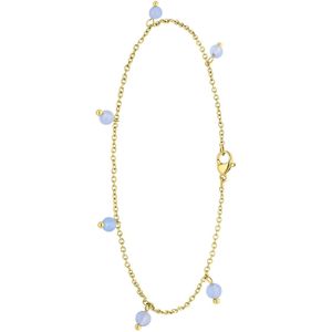 Stalen goldplated enkelband met bedels