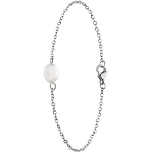 Stalen armband met rozenkwarts