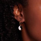 Lucardi - Dames Oorbellen - Goldplated - Staal - Ying Yang