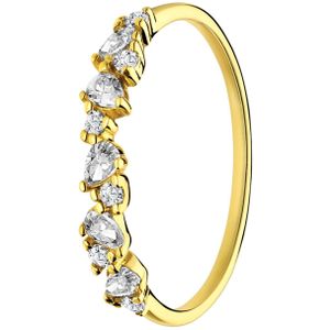 Zilveren goldplated ring zirkonia