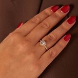Lucardi - Zilveren Goldplated Ring Hart met Zirkonia - Ring - 925 Zilver - Goudkleurig